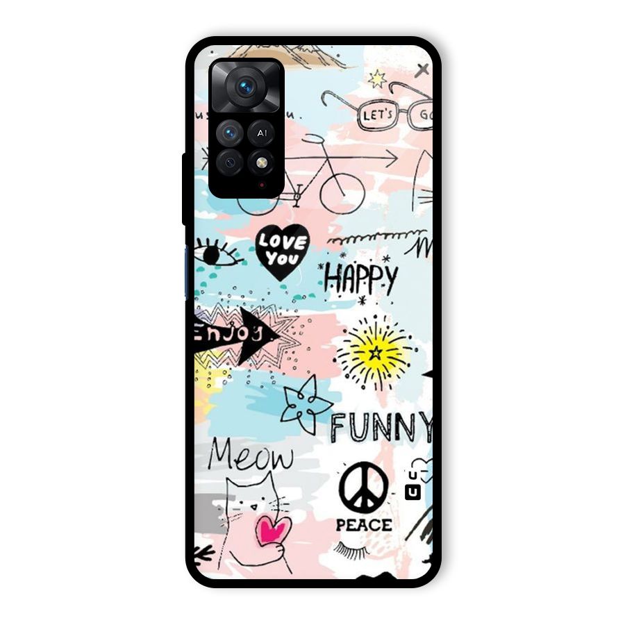 Peace And Funny Glass Back Case for Redmi Note 11 Pro Plus 5G