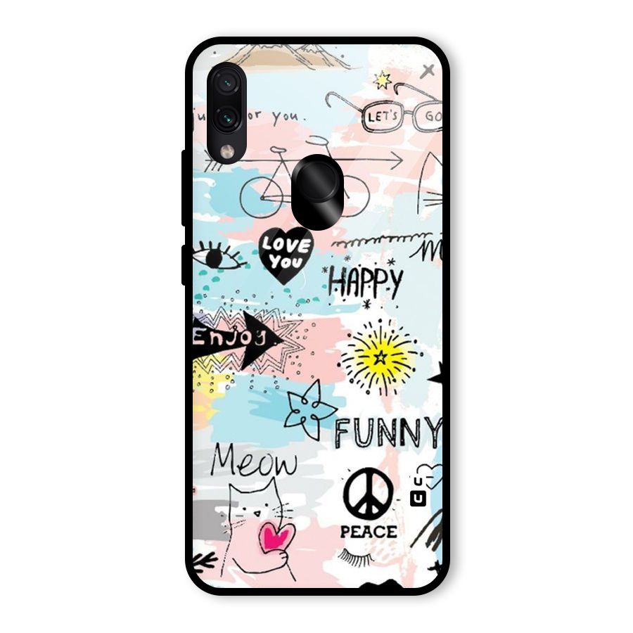 Peace And Funny Glass Back Case for Redmi Note 7S