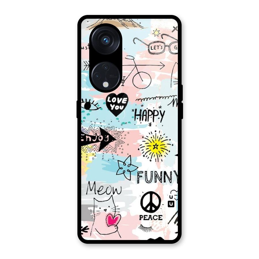 Peace And Funny Glass Back Case for Reno8 T 5G