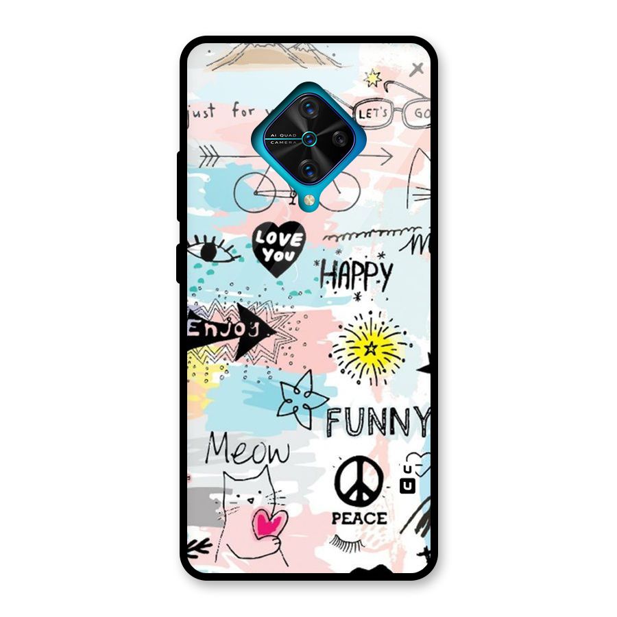 Peace And Funny Glass Back Case for Vivo S1 Pro