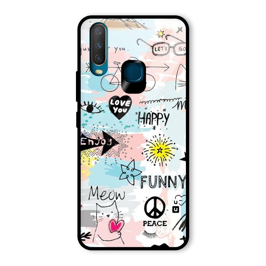 Peace And Funny Glass Back Case for Vivo U10