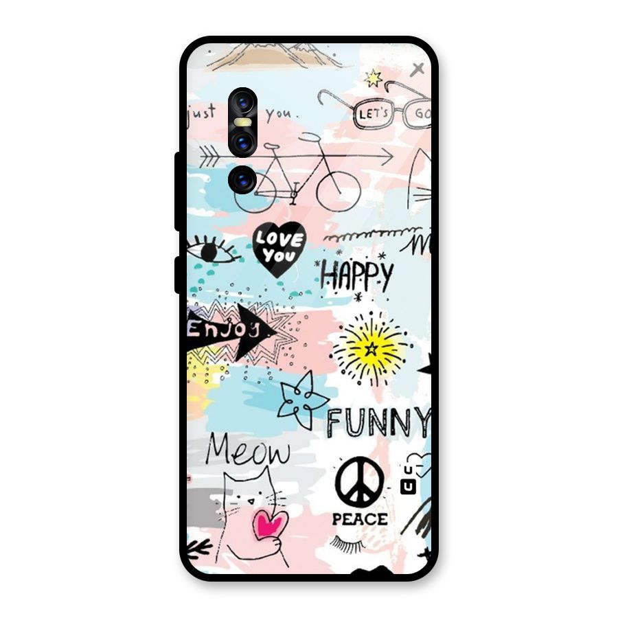 Peace And Funny Glass Back Case for Vivo V15 Pro