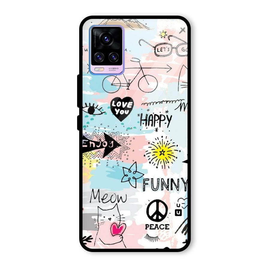 Peace And Funny Glass Back Case for Vivo V20 Pro
