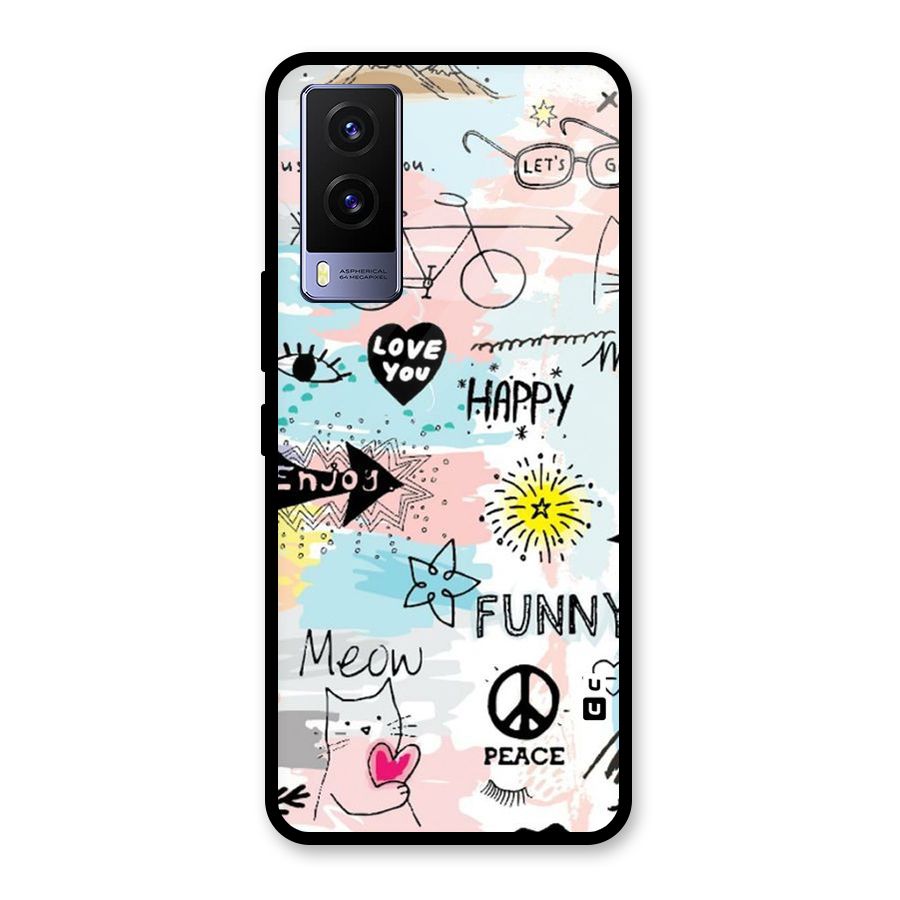 Peace And Funny Glass Back Case for Vivo V21e 5G