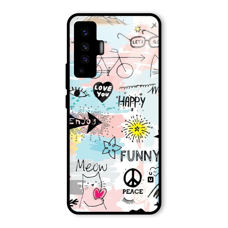 Peace And Funny Glass Back Case for Vivo X50