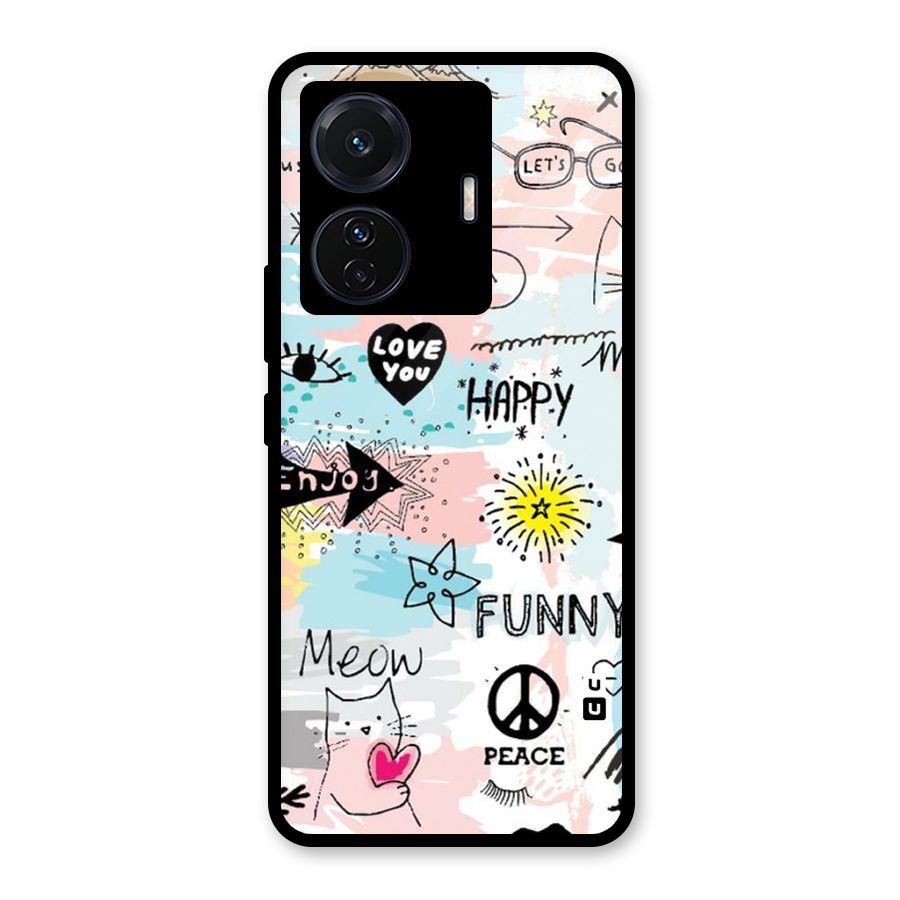 Peace And Funny Glass Back Case for Vivo iQOO Z6 Pro