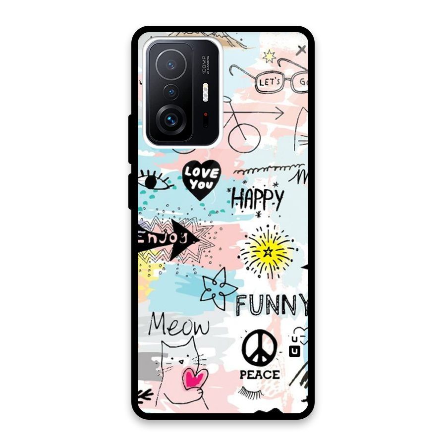 Peace And Funny Glass Back Case for Xiaomi 11T Pro