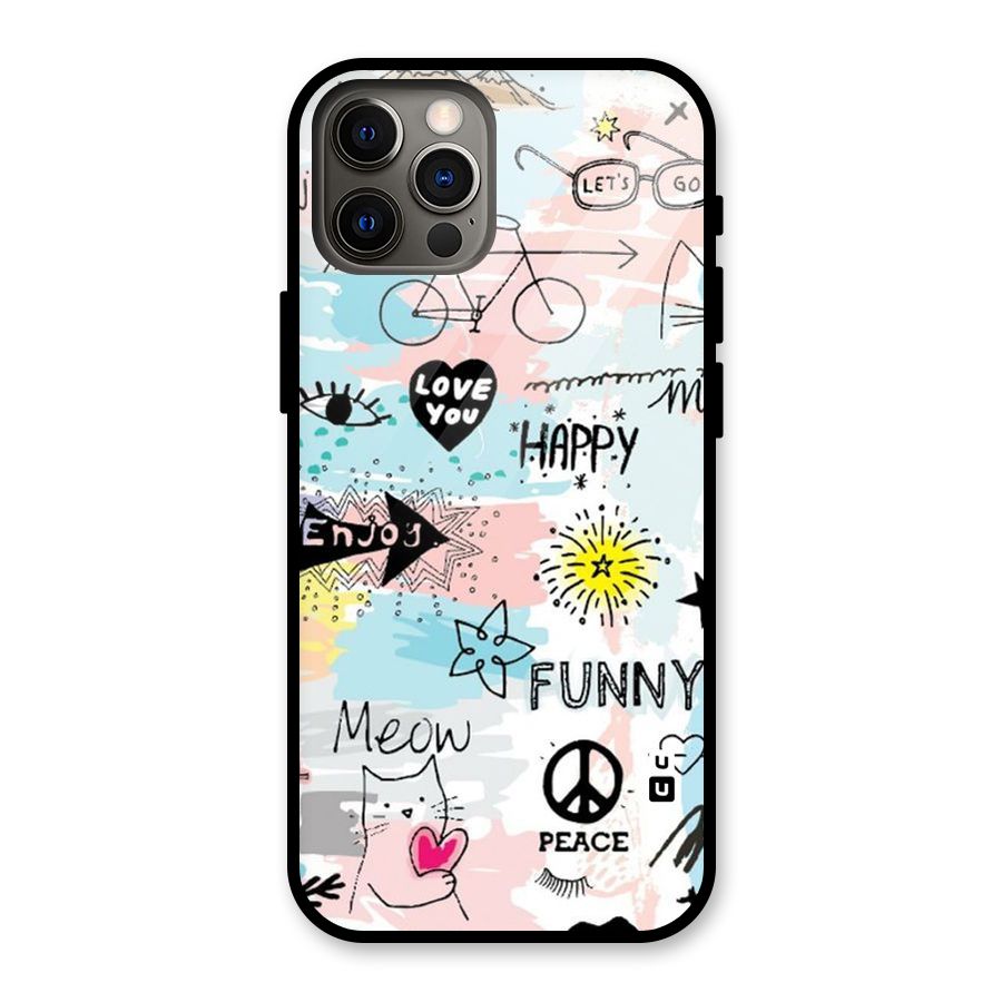 Peace And Funny Glass Back Case for iPhone 12 Pro