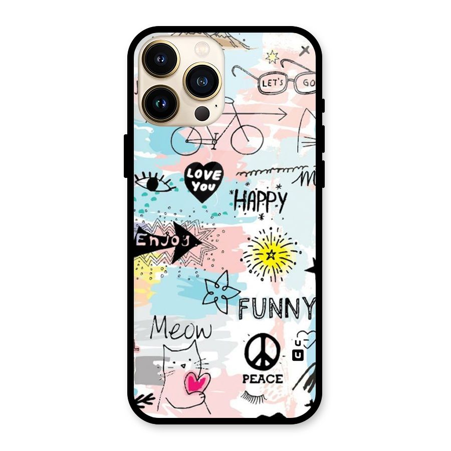 Peace And Funny Glass Back Case for iPhone 13 Pro Max