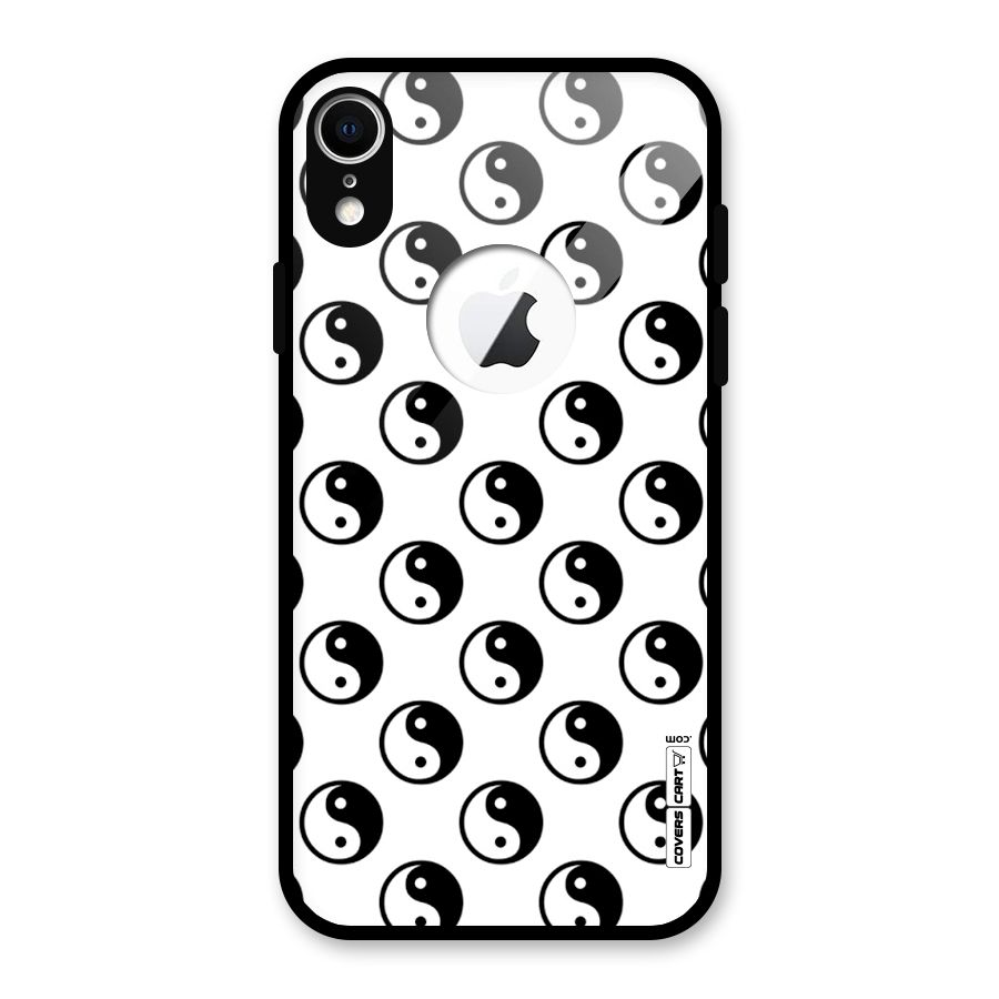 Peace Balls Glass Back Case for iPhone XR Logo Cut