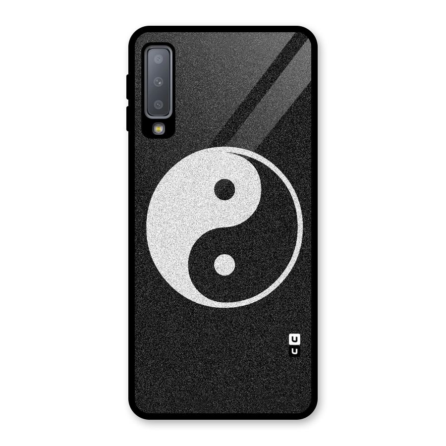 Peace Disorted Glass Back Case for Galaxy A7 (2018)