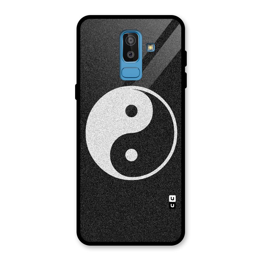 Peace Disorted Glass Back Case for Galaxy J8