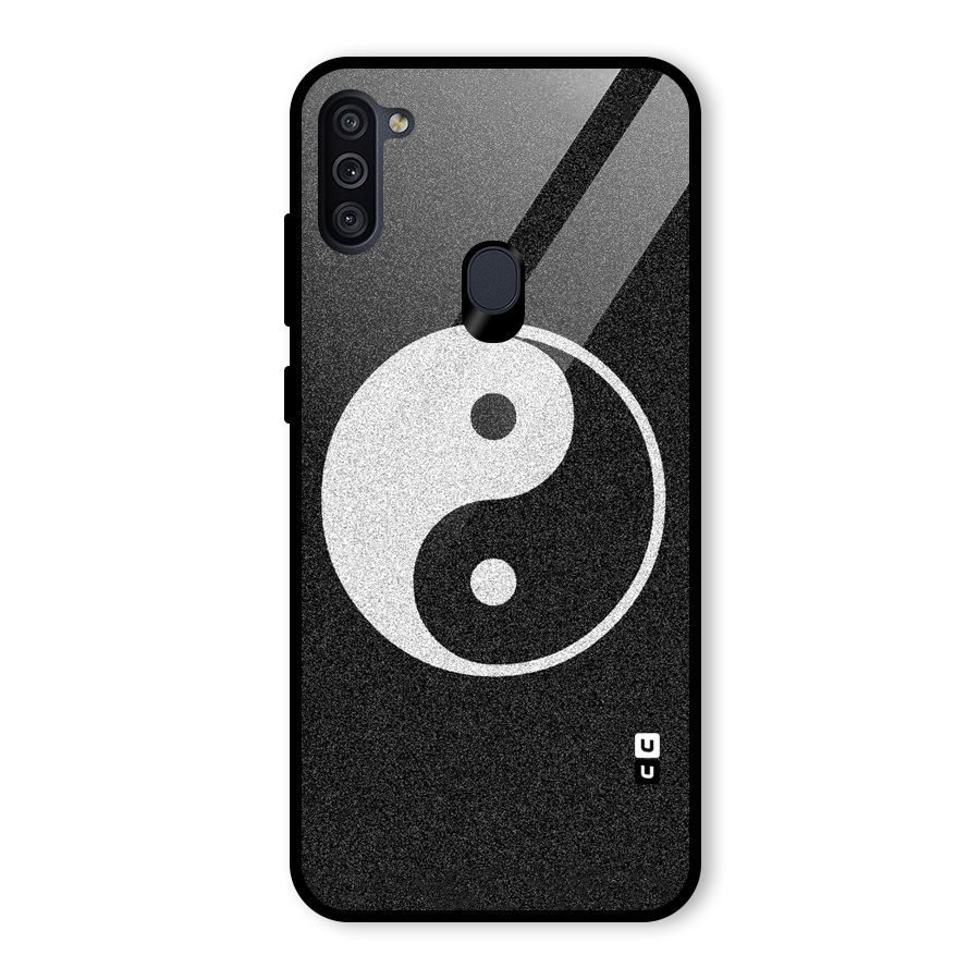 Peace Disorted Glass Back Case for Galaxy M11