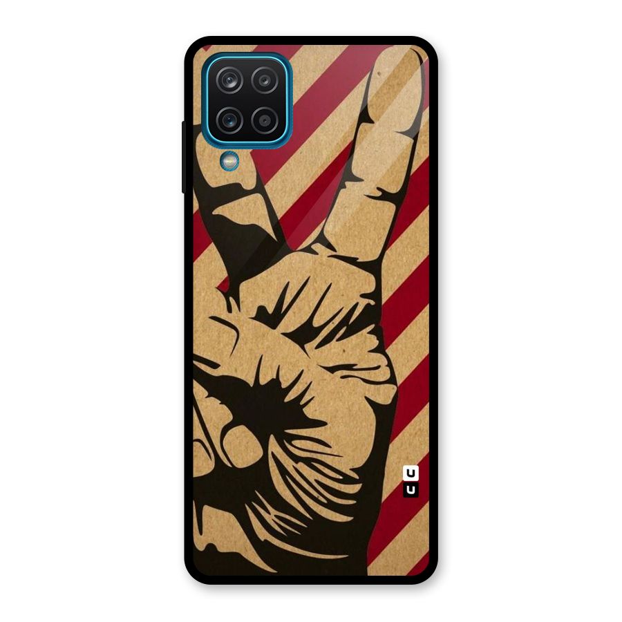 Peace Stripes Glass Back Case for Galaxy A12