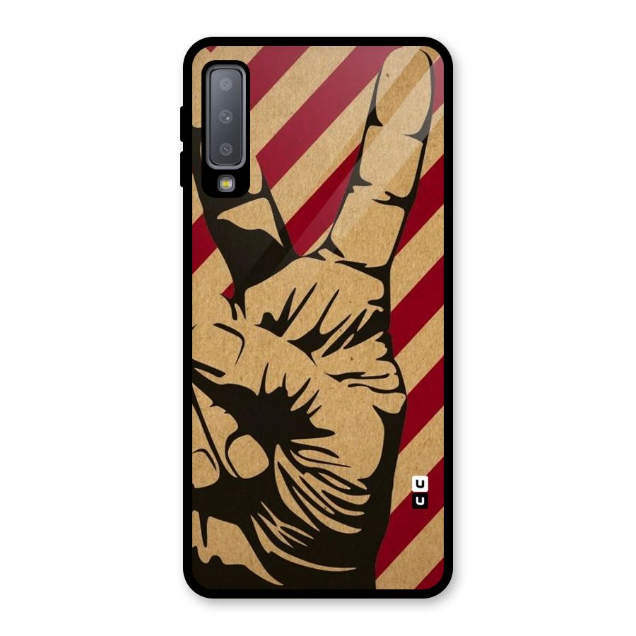 Peace Stripes Glass Back Case for Galaxy A7 (2018)