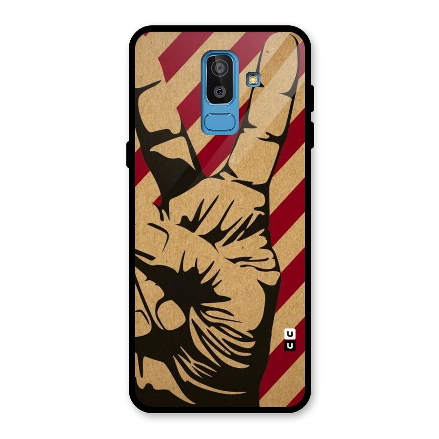 Peace Stripes Glass Back Case for Galaxy J8