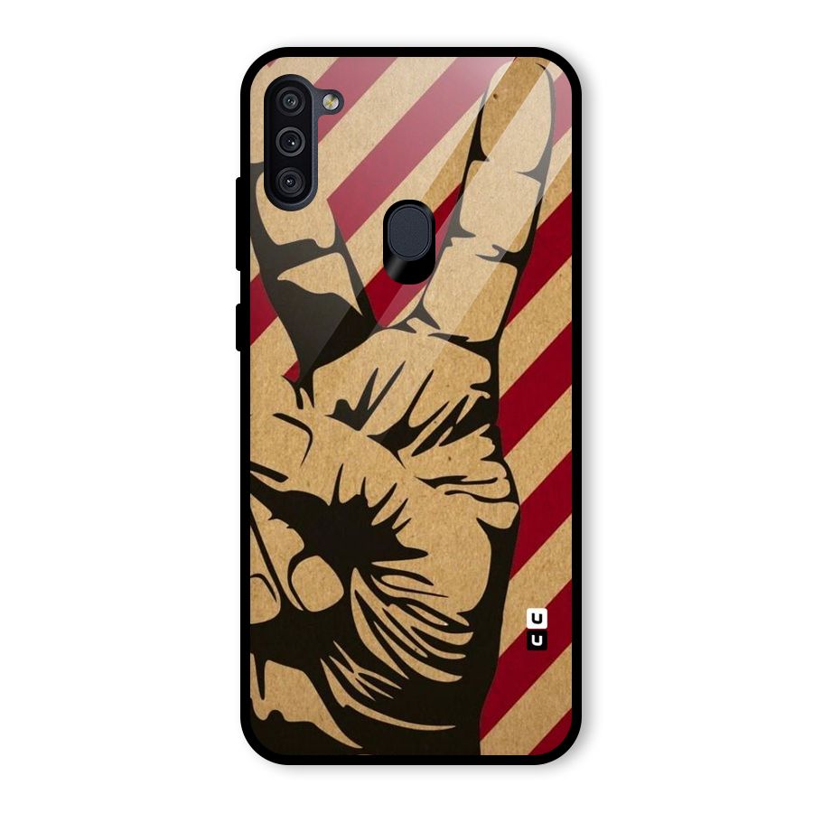 Peace Stripes Glass Back Case for Galaxy M11