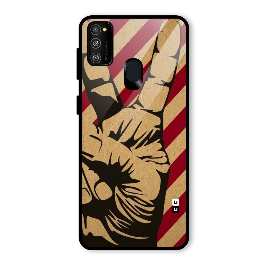 Peace Stripes Glass Back Case for Galaxy M30s