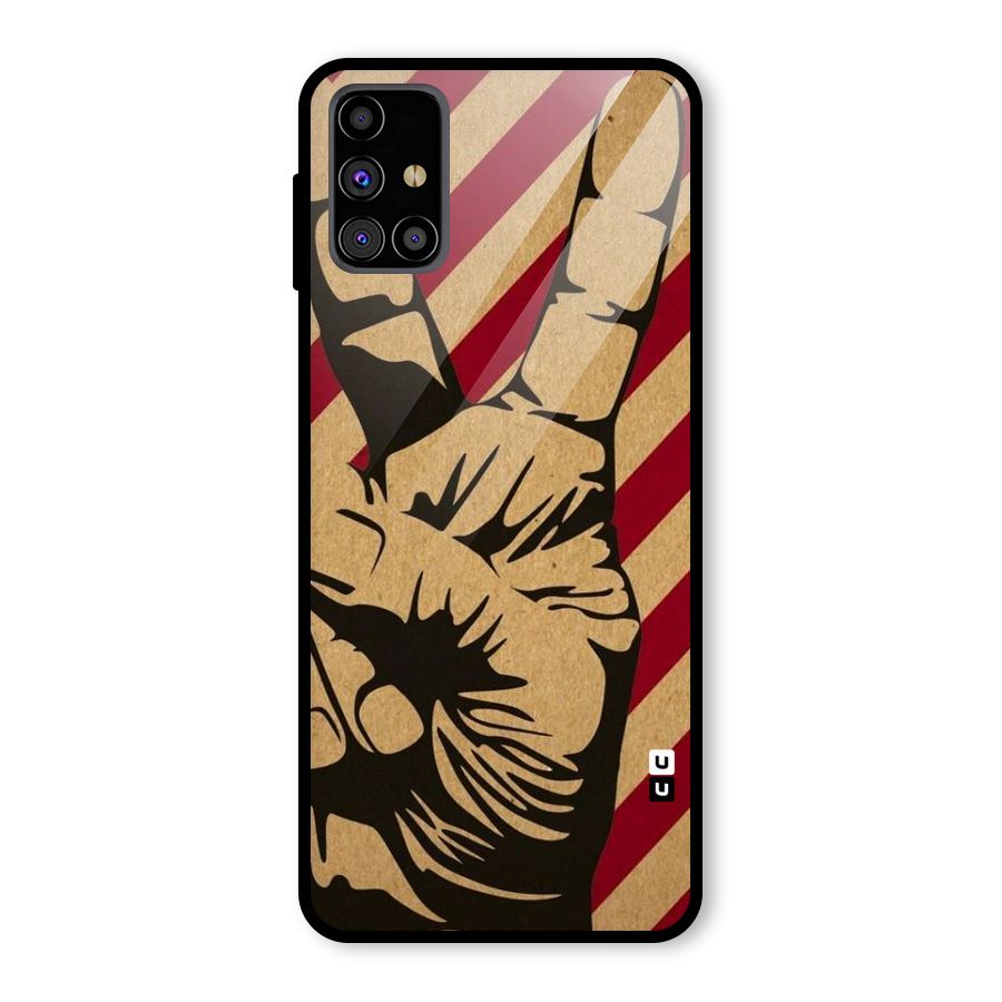 Peace Stripes Glass Back Case for Galaxy M31s
