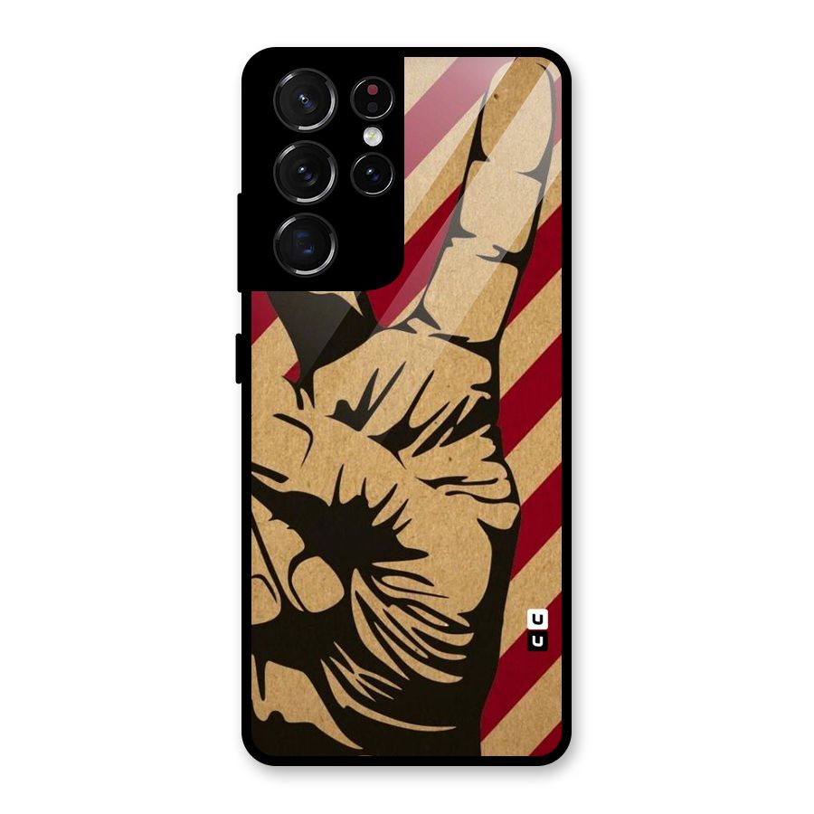Peace Stripes Glass Back Case for Galaxy S21 Ultra 5G