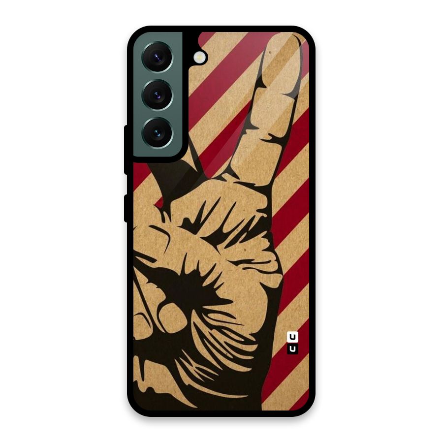 Peace Stripes Glass Back Case for Galaxy S22 5G