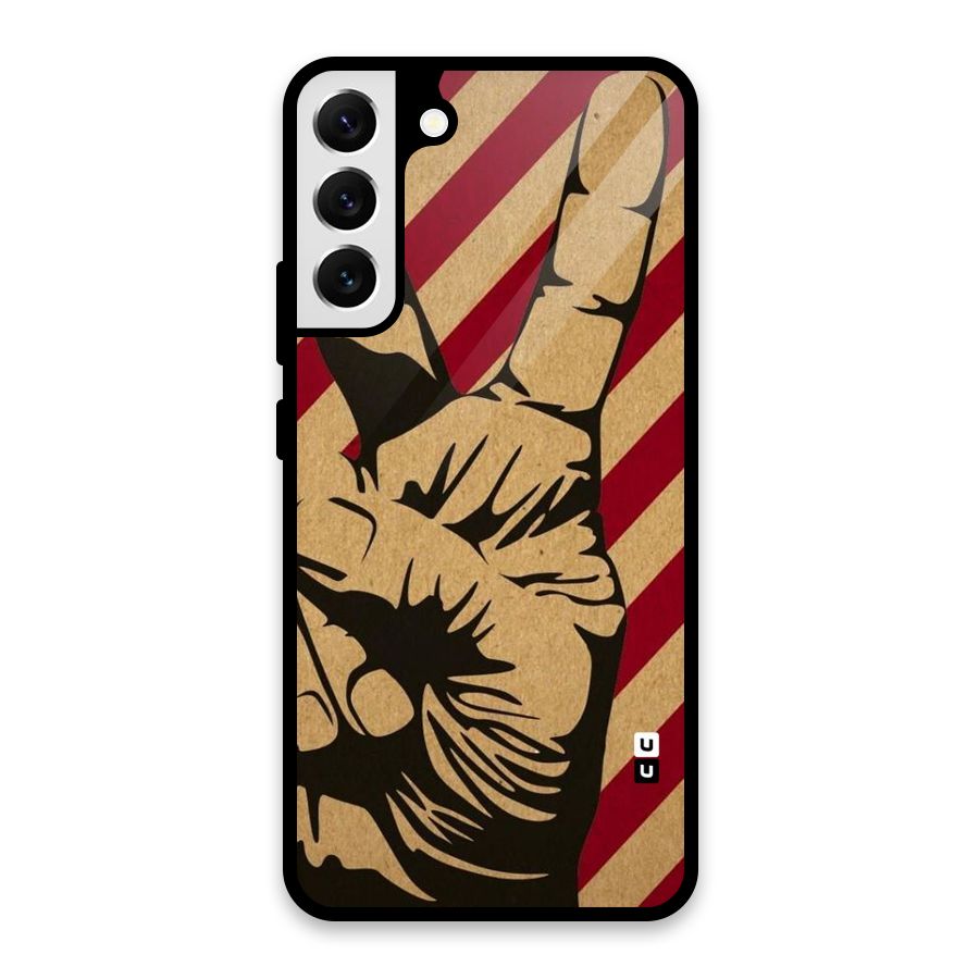 Peace Stripes Glass Back Case for Galaxy S22 Plus 5G