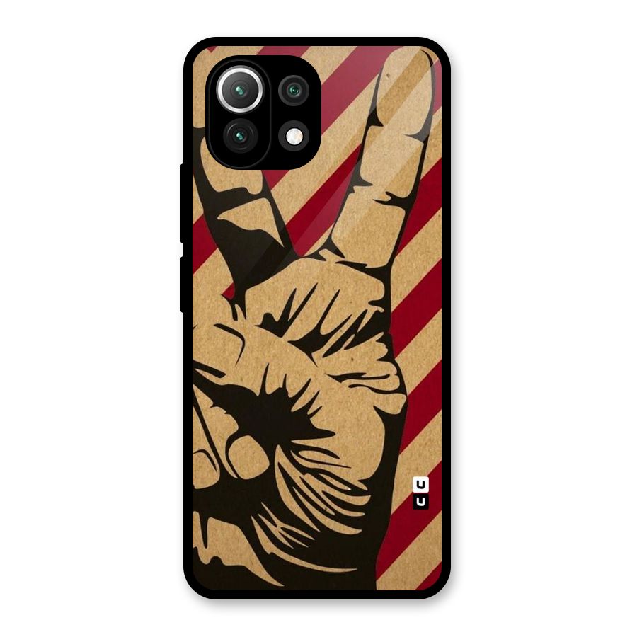 Peace Stripes Glass Back Case for Mi 11 Lite