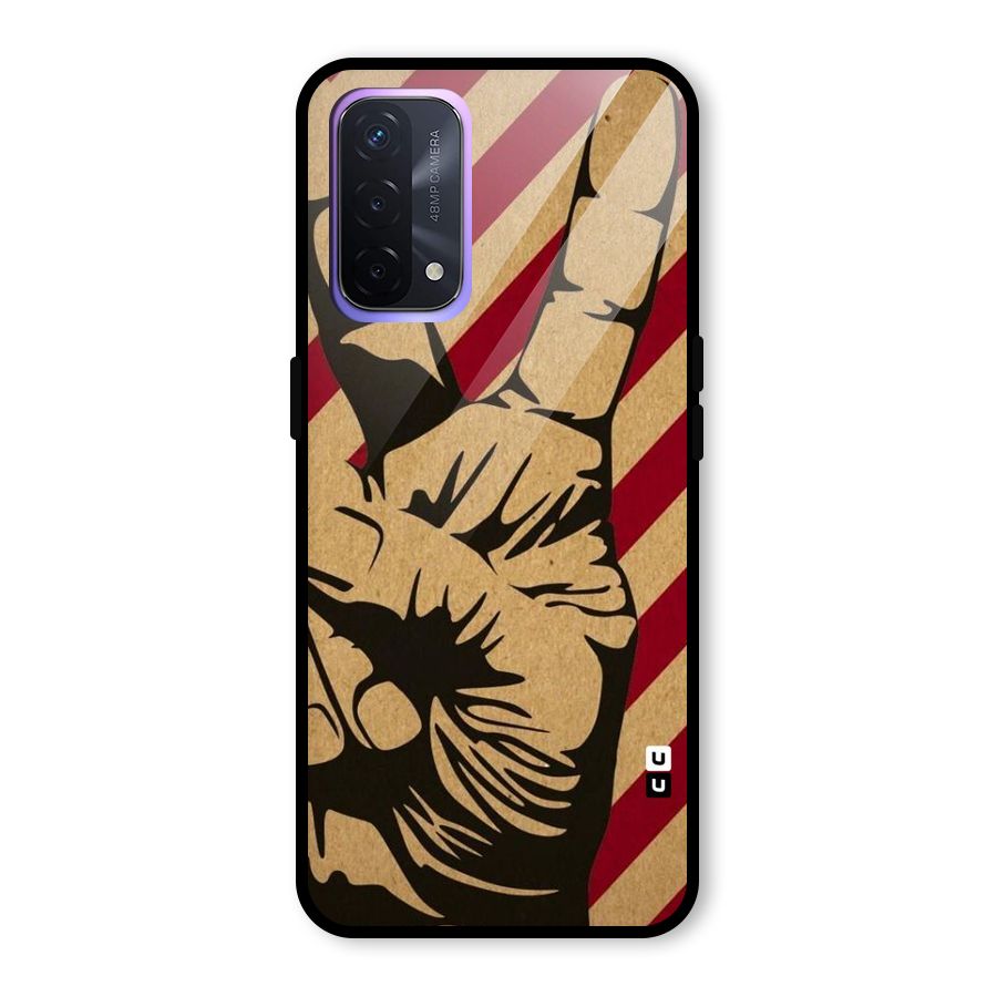 Peace Stripes Glass Back Case for Oppo A74 5G