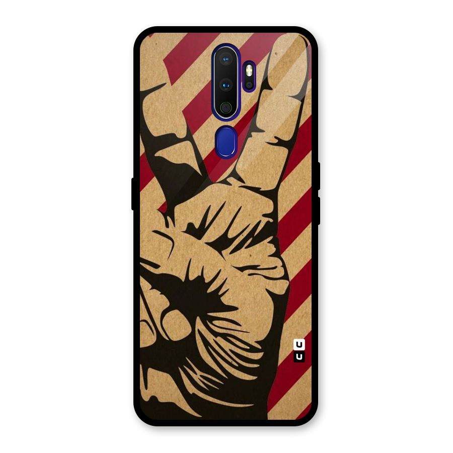 Peace Stripes Glass Back Case for Oppo A9 (2020)