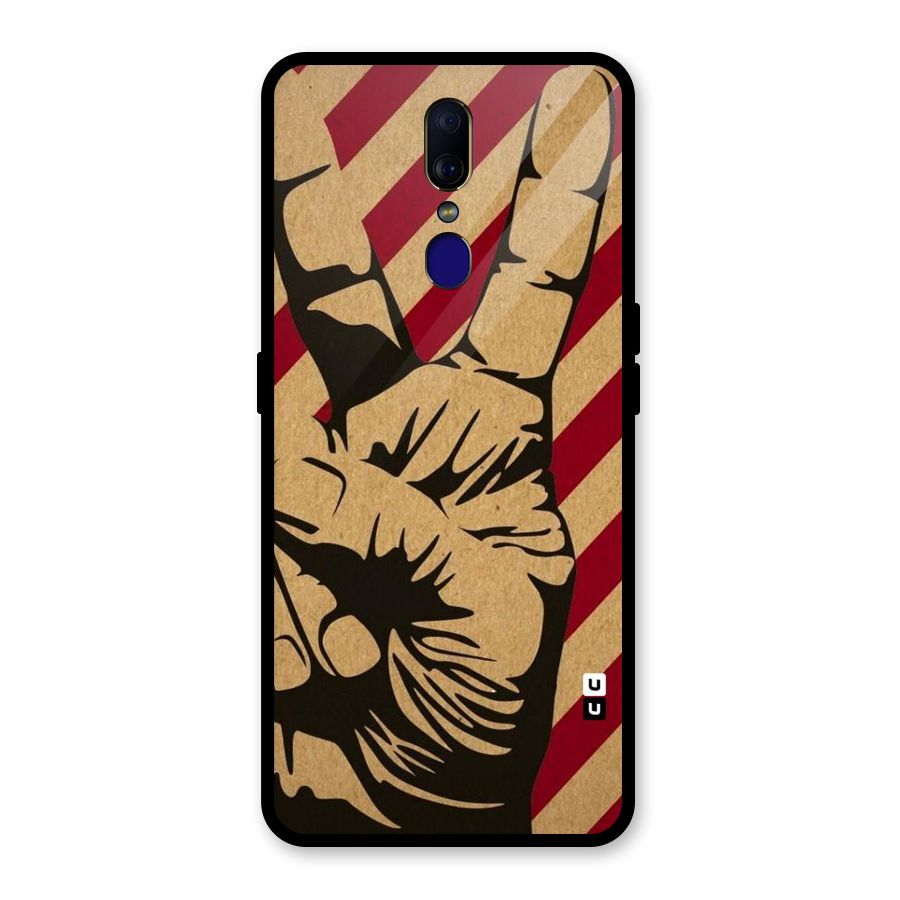 Peace Stripes Glass Back Case for Oppo F11