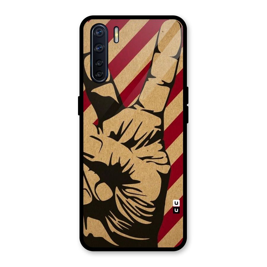 Peace Stripes Glass Back Case for Oppo F15
