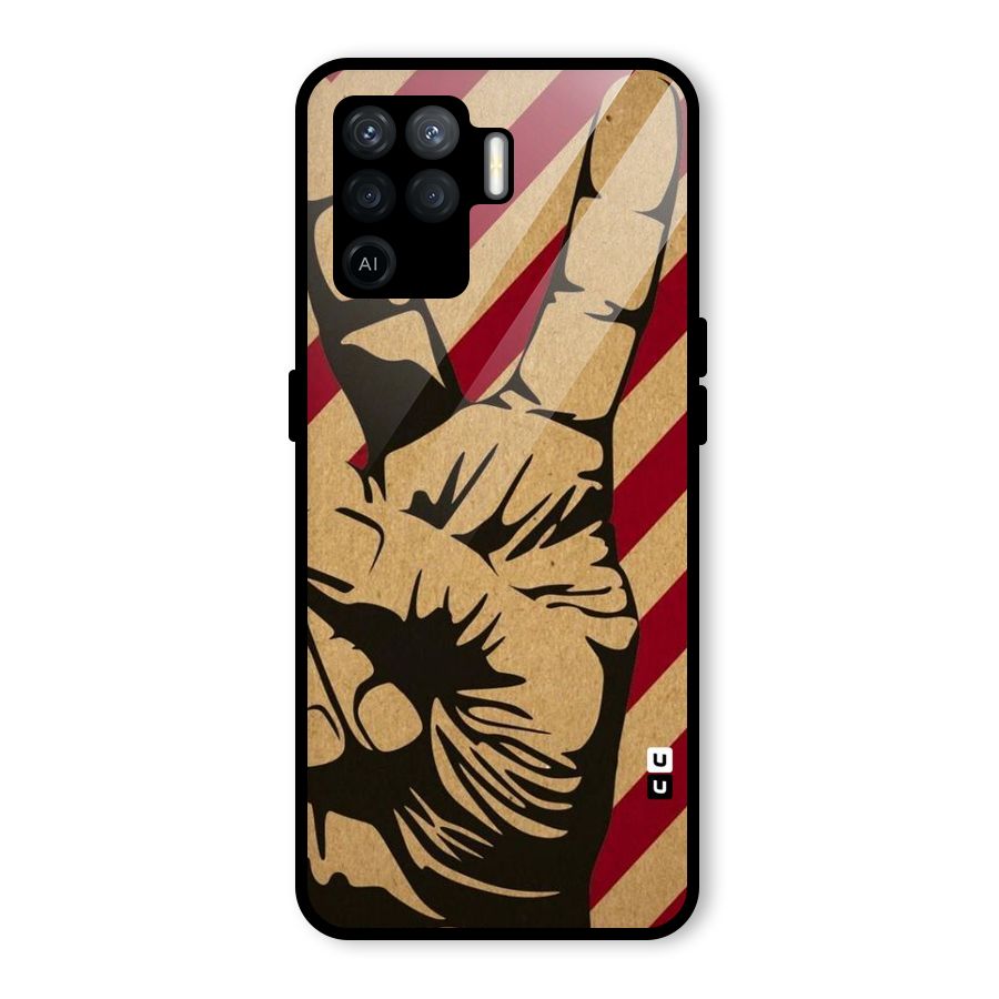 Peace Stripes Glass Back Case for Oppo F19 Pro