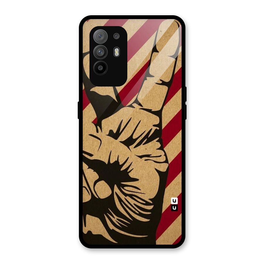 Peace Stripes Glass Back Case for Oppo F19 Pro Plus 5G