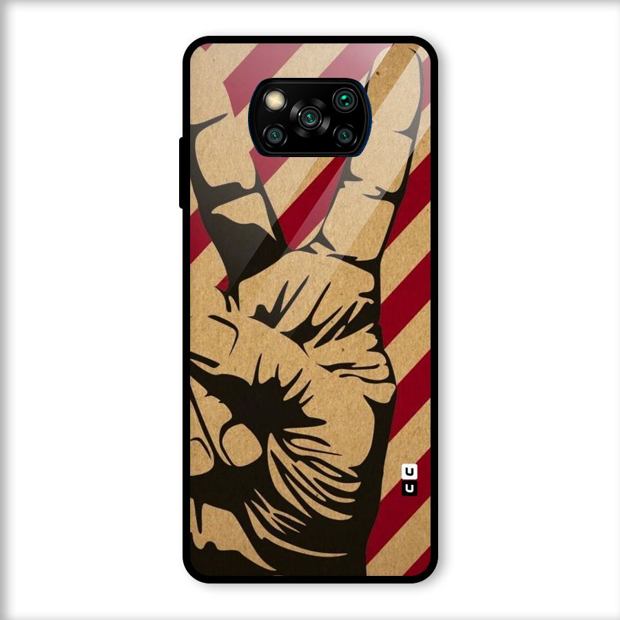 Peace Stripes Glass Back Case for Poco X3