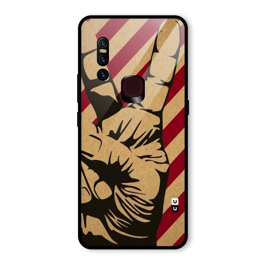 Peace Stripes Glass Back Case for Vivo V15