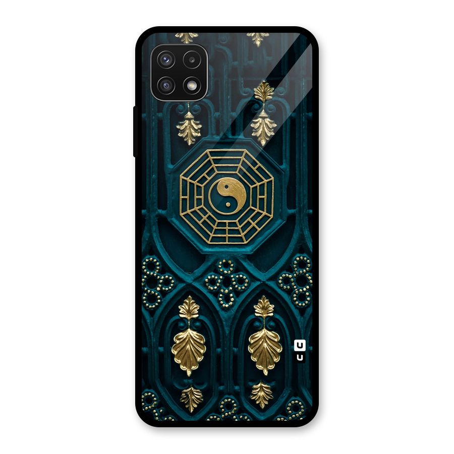 Peace Web Design Glass Back Case for Galaxy A22 5G