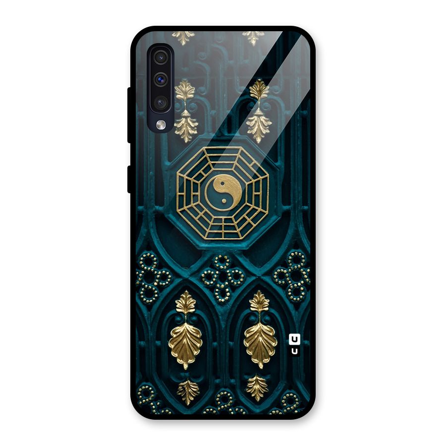 Peace Web Design Glass Back Case for Galaxy A50