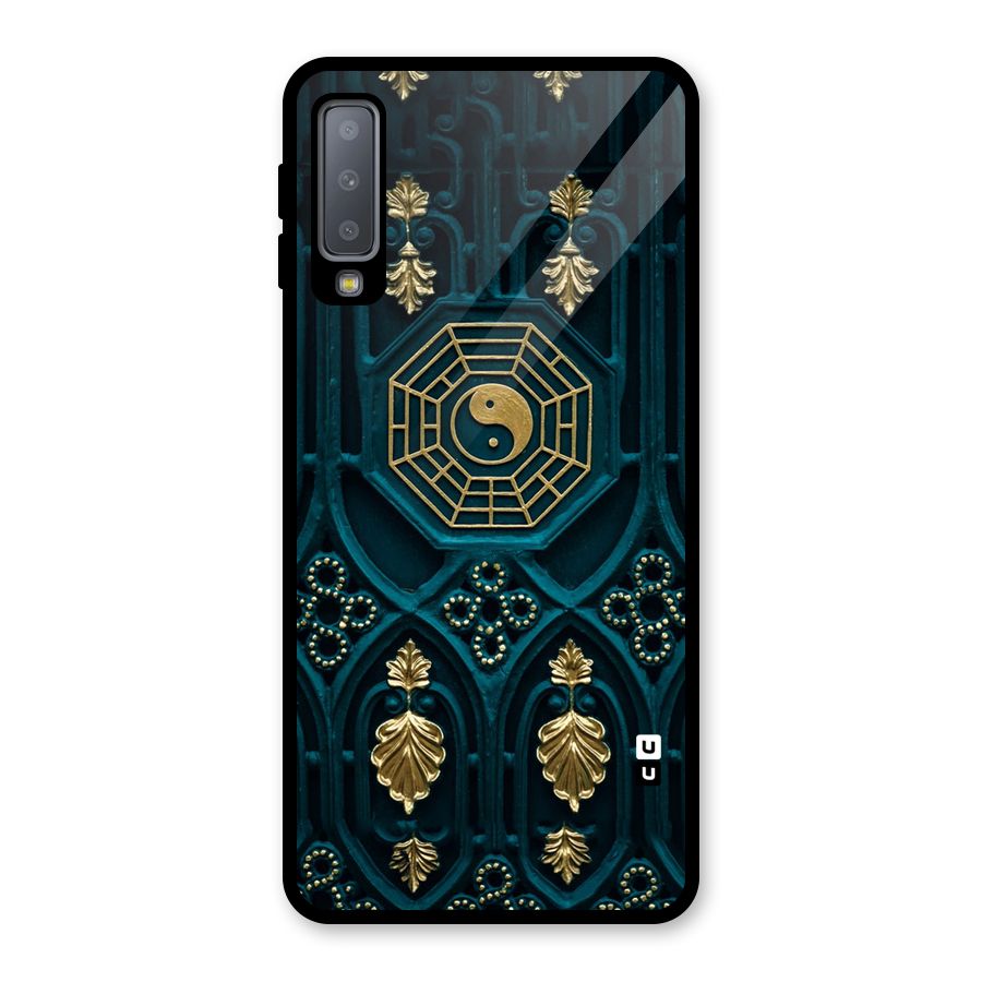 Peace Web Design Glass Back Case for Galaxy A7 (2018)
