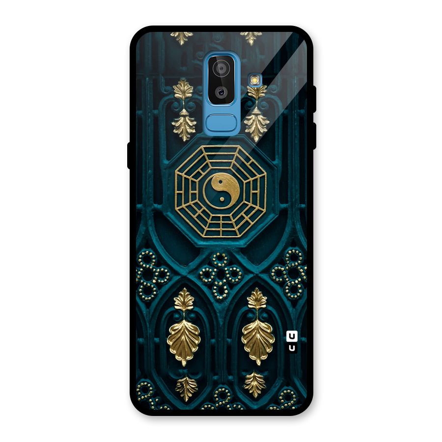 Peace Web Design Glass Back Case for Galaxy J8