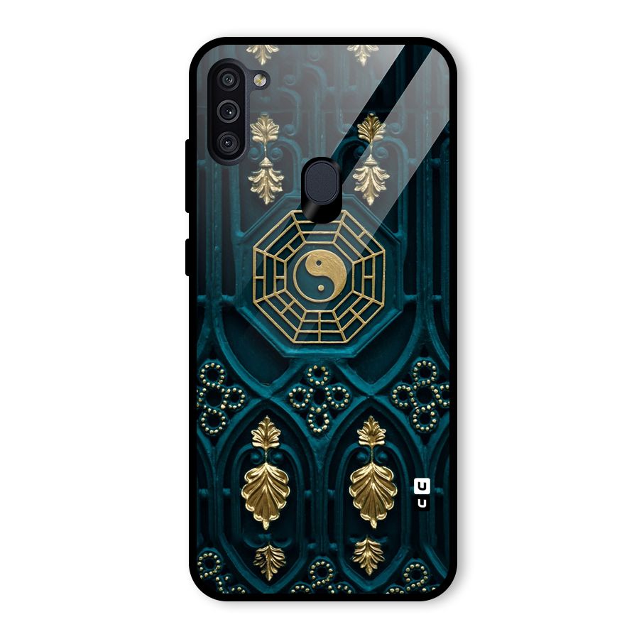 Peace Web Design Glass Back Case for Galaxy M11