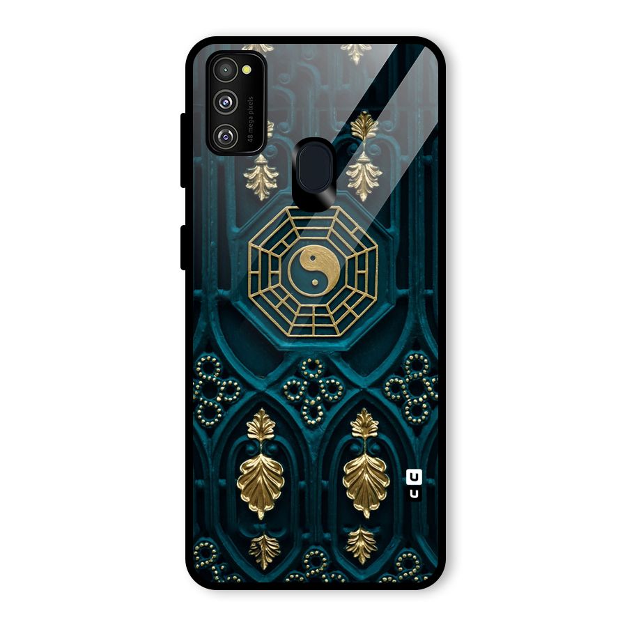 Peace Web Design Glass Back Case for Galaxy M30s