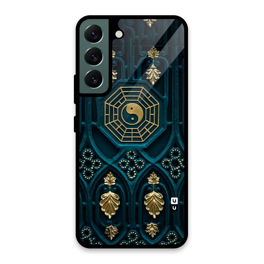 Peace Web Design Glass Back Case for Galaxy S22 5G