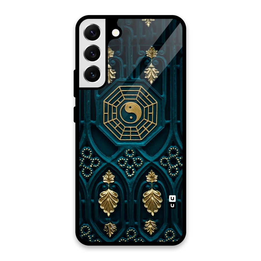 Peace Web Design Glass Back Case for Galaxy S22 Plus 5G