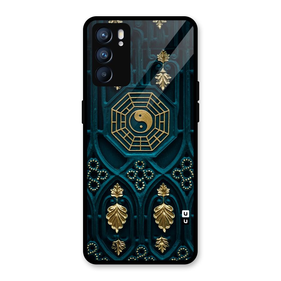 Peace Web Design Glass Back Case for Oppo Reno6 5G