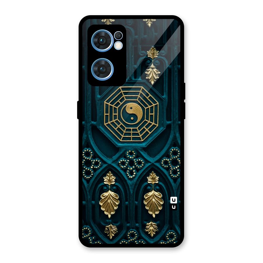 Peace Web Design Glass Back Case for Oppo Reno7 5G