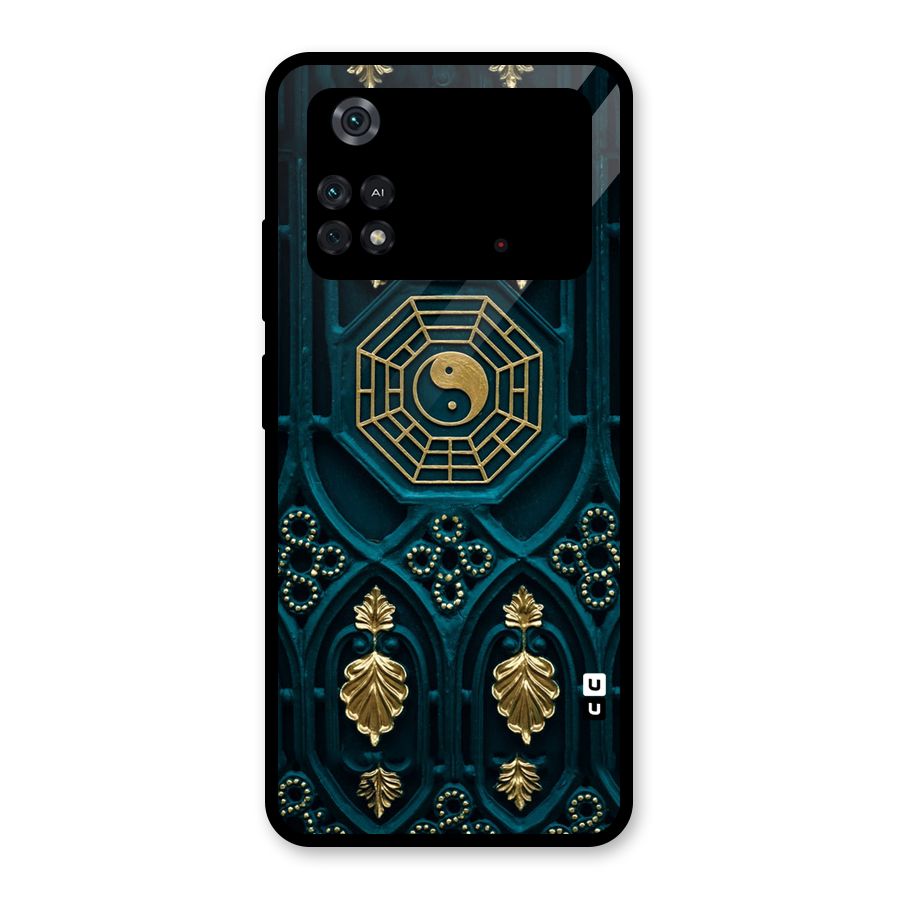 Peace Web Design Glass Back Case for Poco M4 Pro 4G