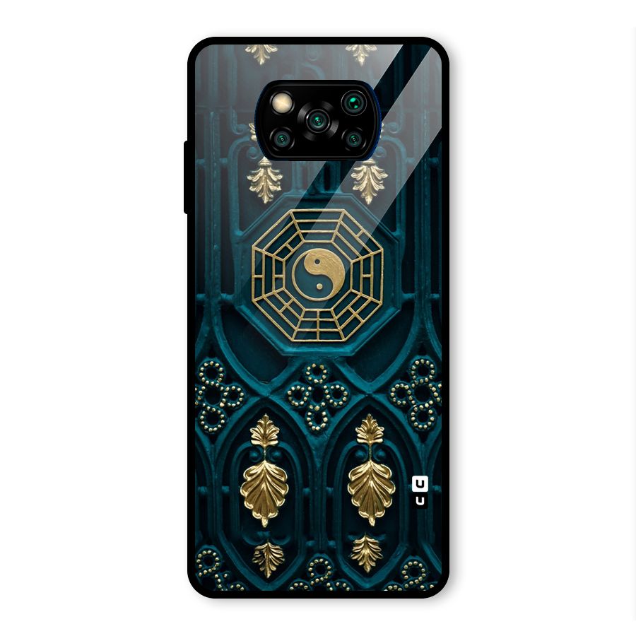 Peace Web Design Glass Back Case for Poco X3 Pro