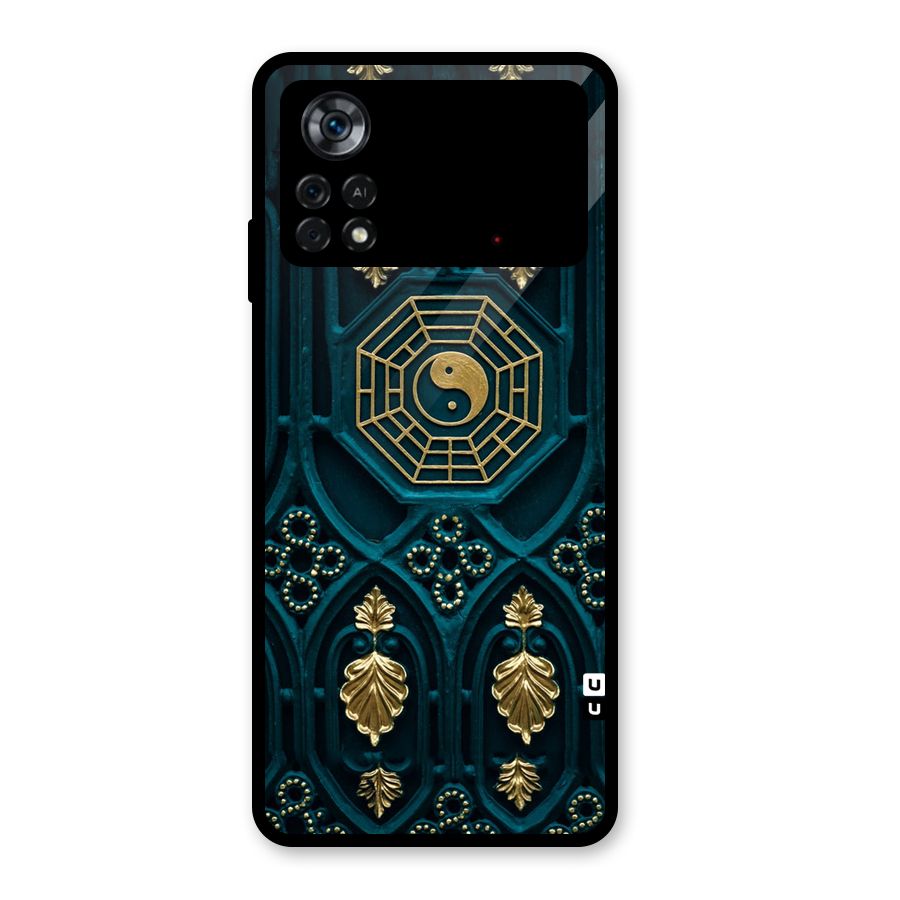 Peace Web Design Glass Back Case for Poco X4 Pro 5G