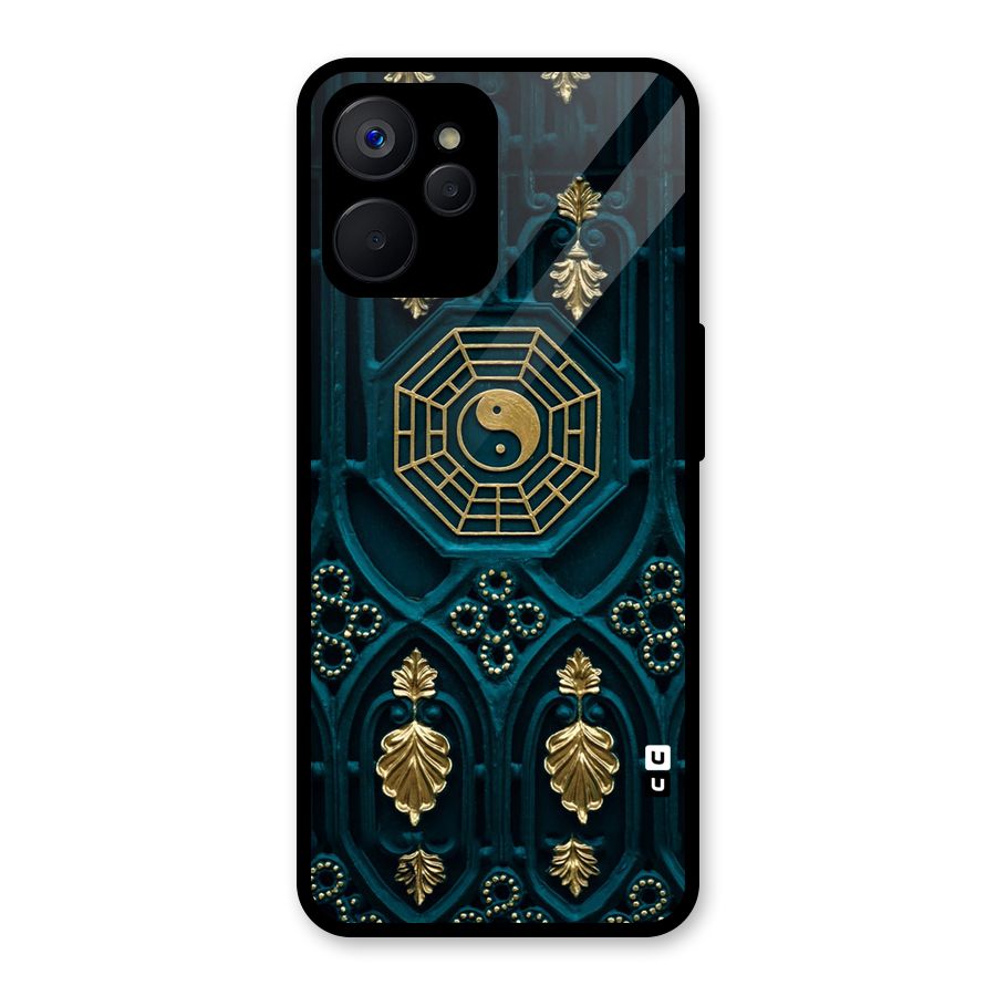 Peace Web Design Glass Back Case for Realme 9i 5G