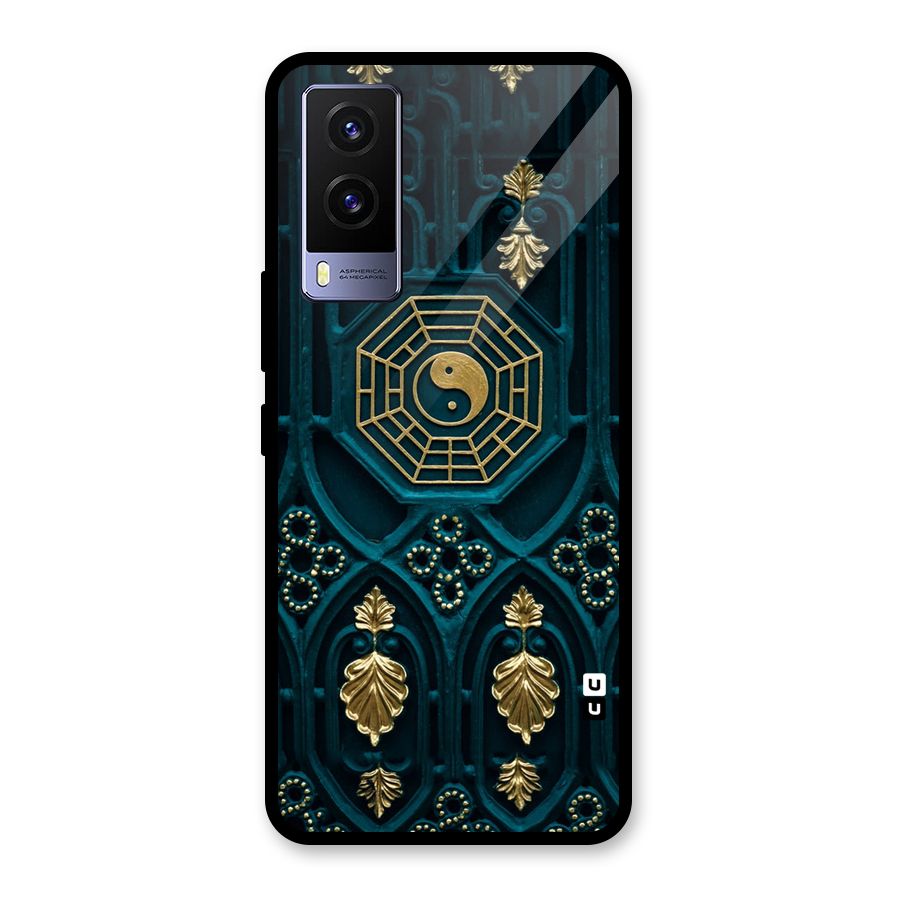 Peace Web Design Glass Back Case for Vivo V21e 5G